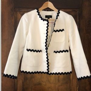 J Crew Lady jacket with rickrack trim
